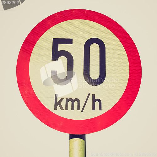 Image of Retro look Speed limit sign