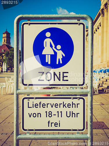Image of Retro look Pedestrian area sign