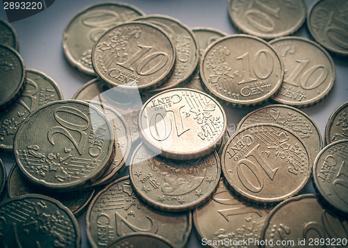 Image of Retro look Euro coins