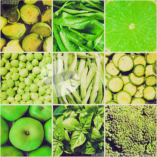 Image of Retro look Vegetables collage