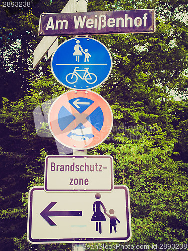 Image of Retro look Pedestrian area sign