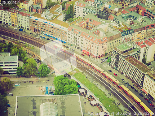 Image of Retro look Berlin aerial view