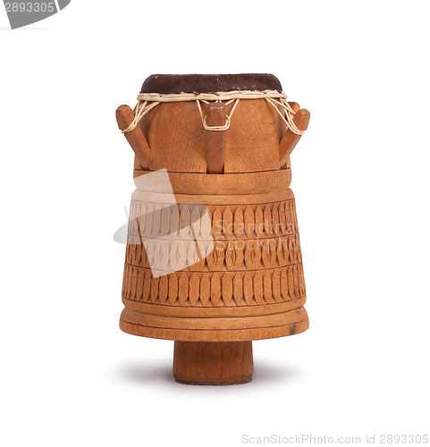Image of Djembe, Surinam percussion, handmade wooden drum with goat skin