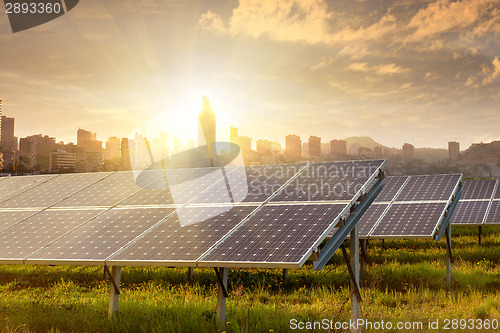 Image of solar panels under sky