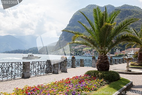 Image of Promenade in Menaggio on Como lake,