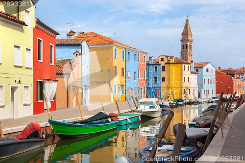 Image of Color houses on Burano island near Venice