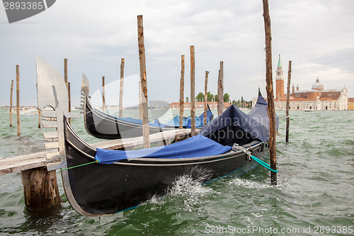 Image of Gondolas and San Giorgio Maggiore church in Venice