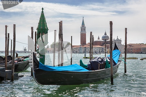 Image of Gondolas and San Giorgio Maggiore church in Venice