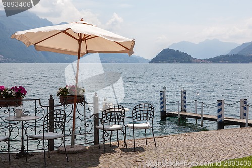 Image of Cafe on promenade in Menaggio, Como lake