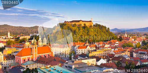 Image of Panorama of Ljubljana, Slovenia, Europe.