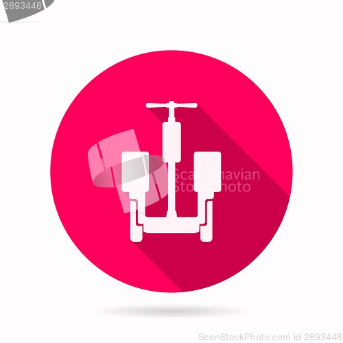 Image of Circle pink vector icon for alternative transport for delivery.