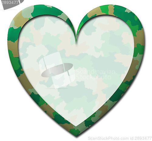 Image of Green camouflage heart