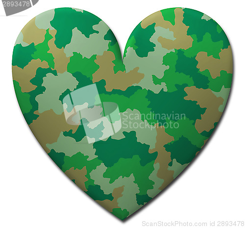 Image of Green Camouflage Heart