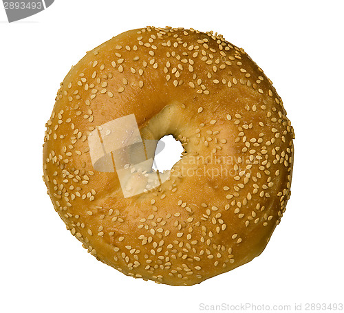 Image of Sesame Seed Bagel Against White