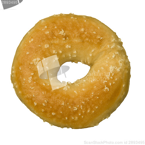 Image of Single Salt Bagel against White