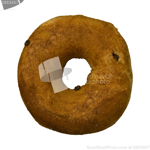 Image of Cinnamon Raisin Bagel Against White Background