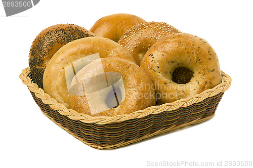 Image of Six Bagels in a Basket