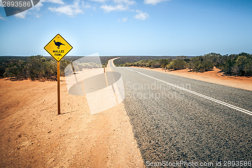 Image of Australia road sign Mallee Fowl