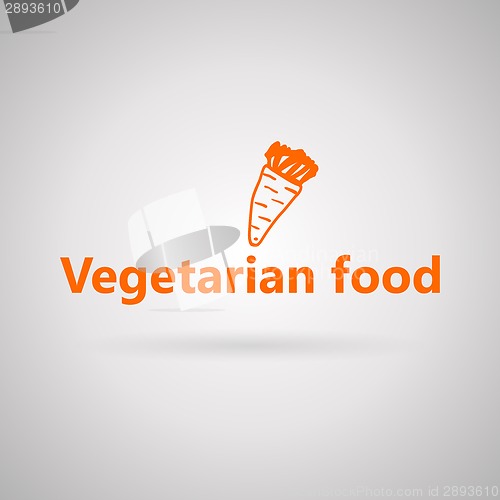 Image of Vector illustration with icon for vegetarian food.