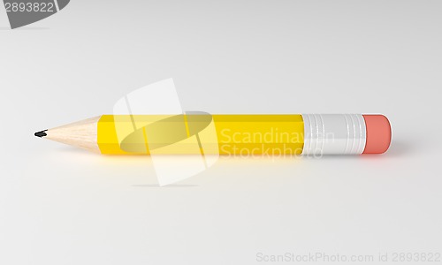 Image of 3D render of detailed pencil isolated on white background.