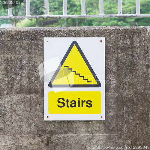 Image of Plastic sign, stairs