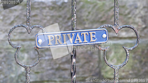 Image of Old private sign