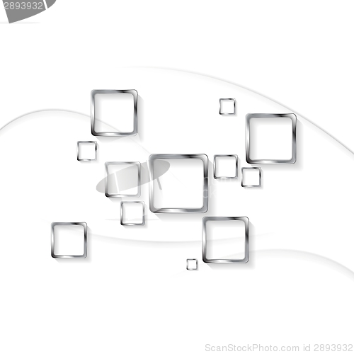 Image of Metallic squares infographic design