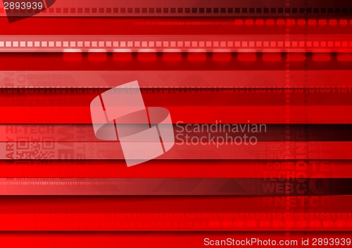 Image of Bright red tech vector background