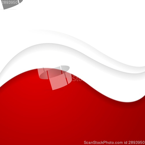 Image of Abstract red and white wavy design