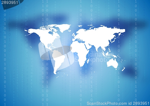 Image of Abstract tech world map background