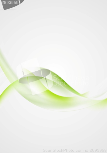 Image of Abstract shiny green waves