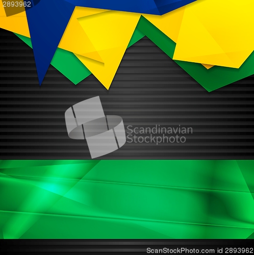 Image of Hi-tech background with Brazilian flag