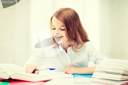 Image of student girl studying at school