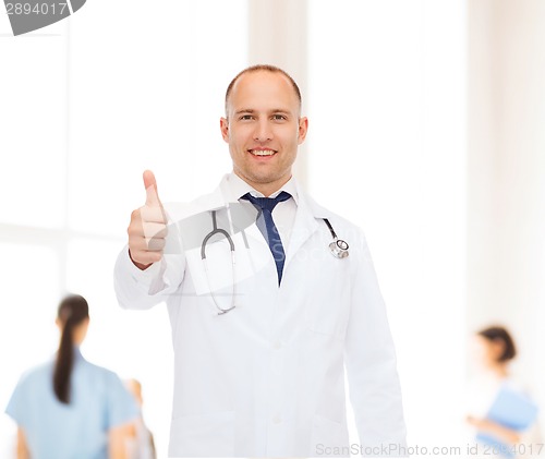 Image of smiling male doctor with stethoscope