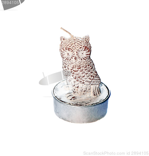 Image of Wax owl candle close up isolated
