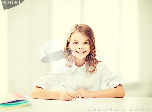 Image of student girl studying at school