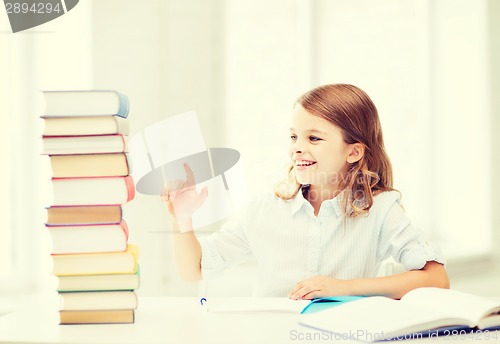 Image of student girl studying at school