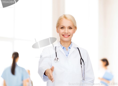 Image of smiling female doctor with stethoscope