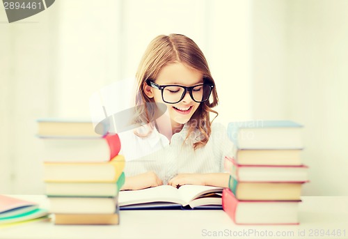 Image of student girl studying at school