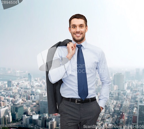 Image of smiling young and handsome businessman