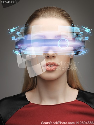 Image of woman in futuristic glasses