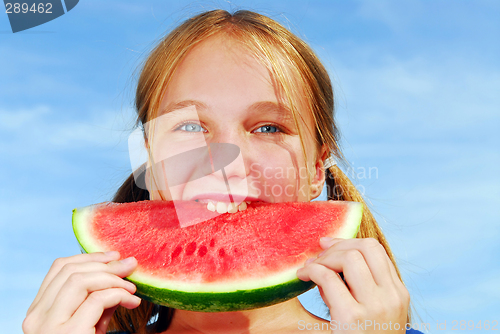 Image of Girl with watermelon