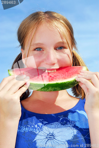 Image of Girl with watermelon