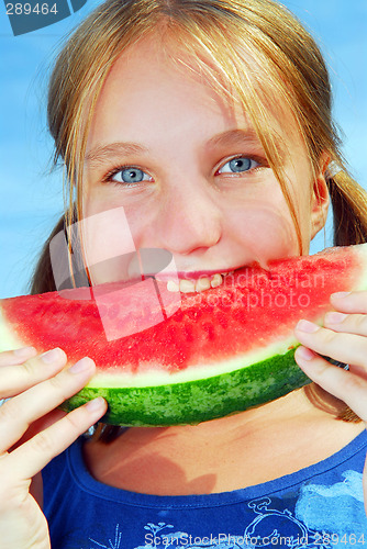 Image of Girl with watermelon