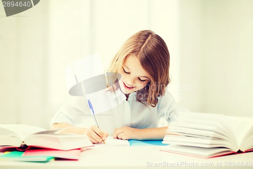 Image of student girl studying at school