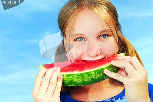 Image of Girl with watermelon