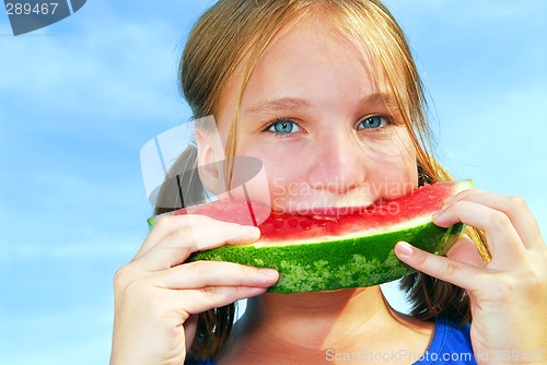 Image of Girl with watermelon