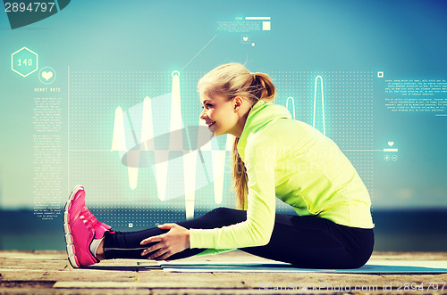 Image of woman doing sports outdoors