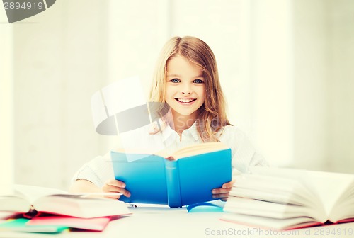 Image of student girl studying at school