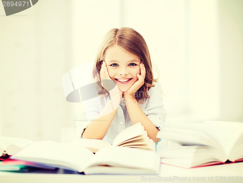 Image of student girl studying at school